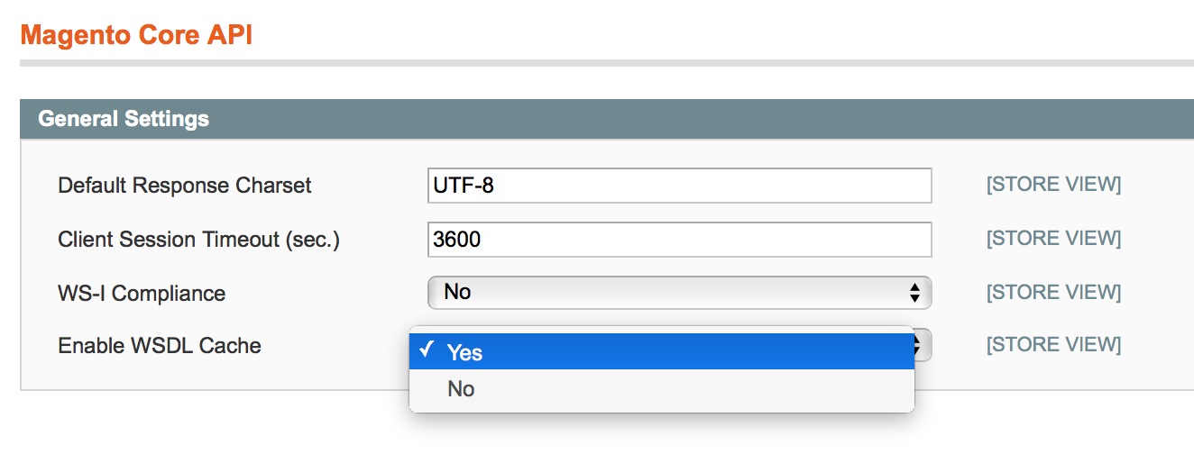 Magento Core API Configuration