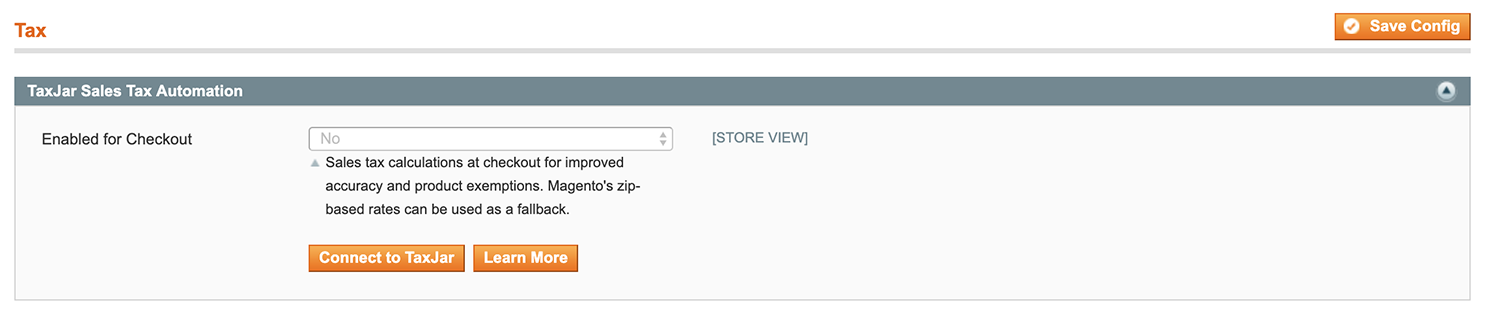 Magento TaxJar Configuration
