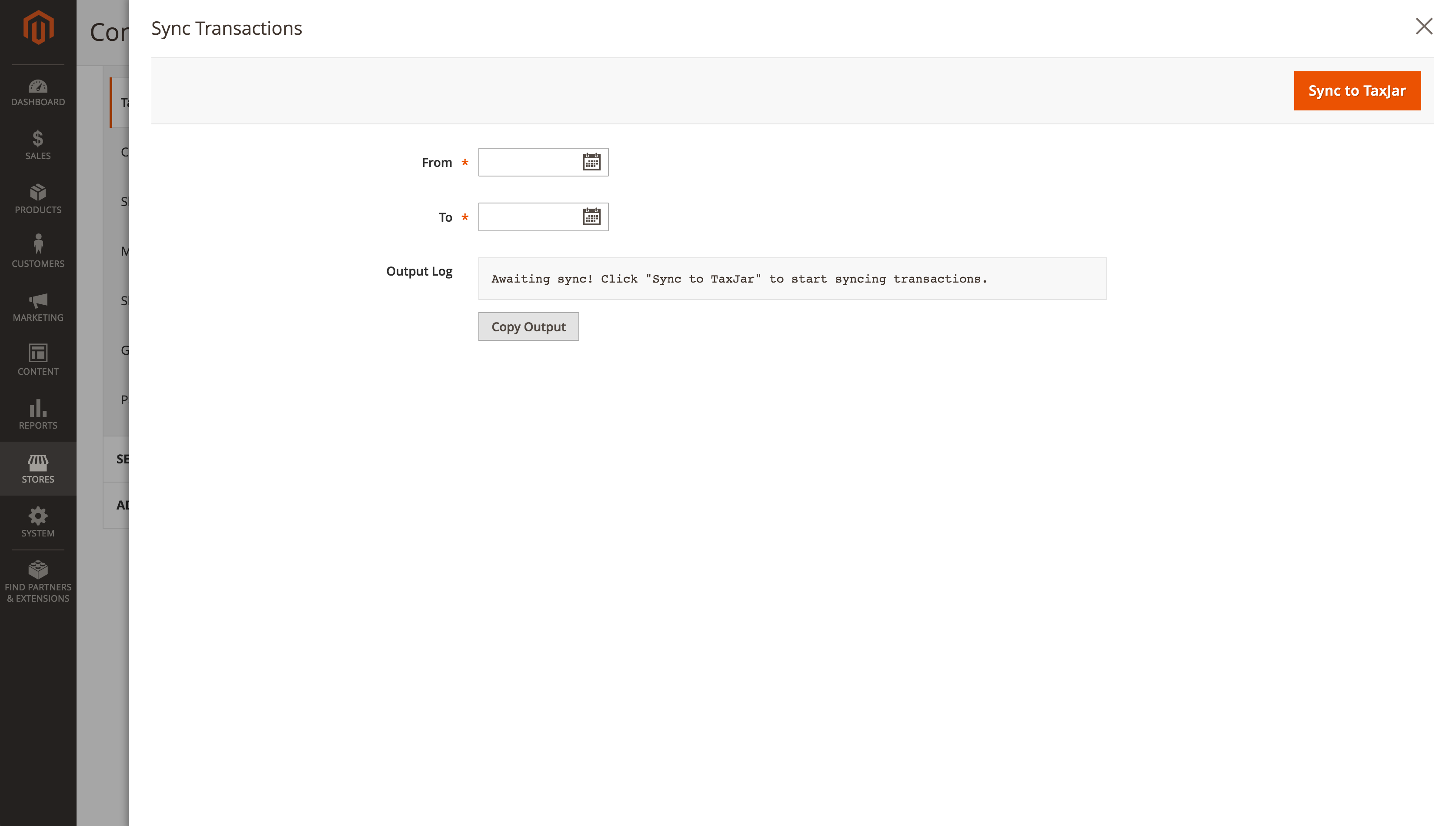 Magento TaxJar Backfill Modal