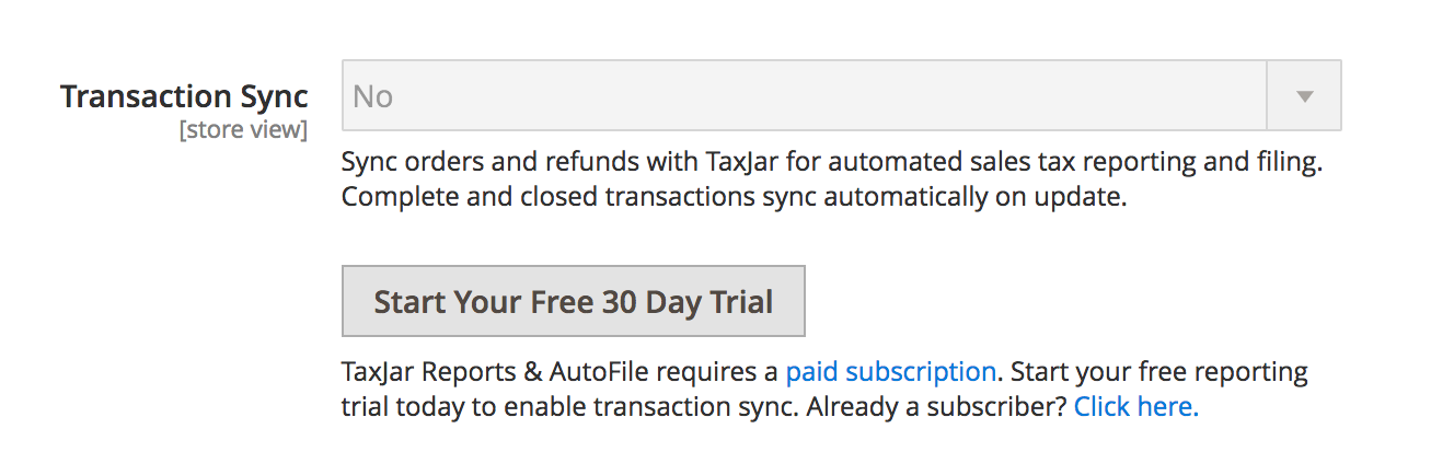 Magento TaxJar Transaction Sync Upsell