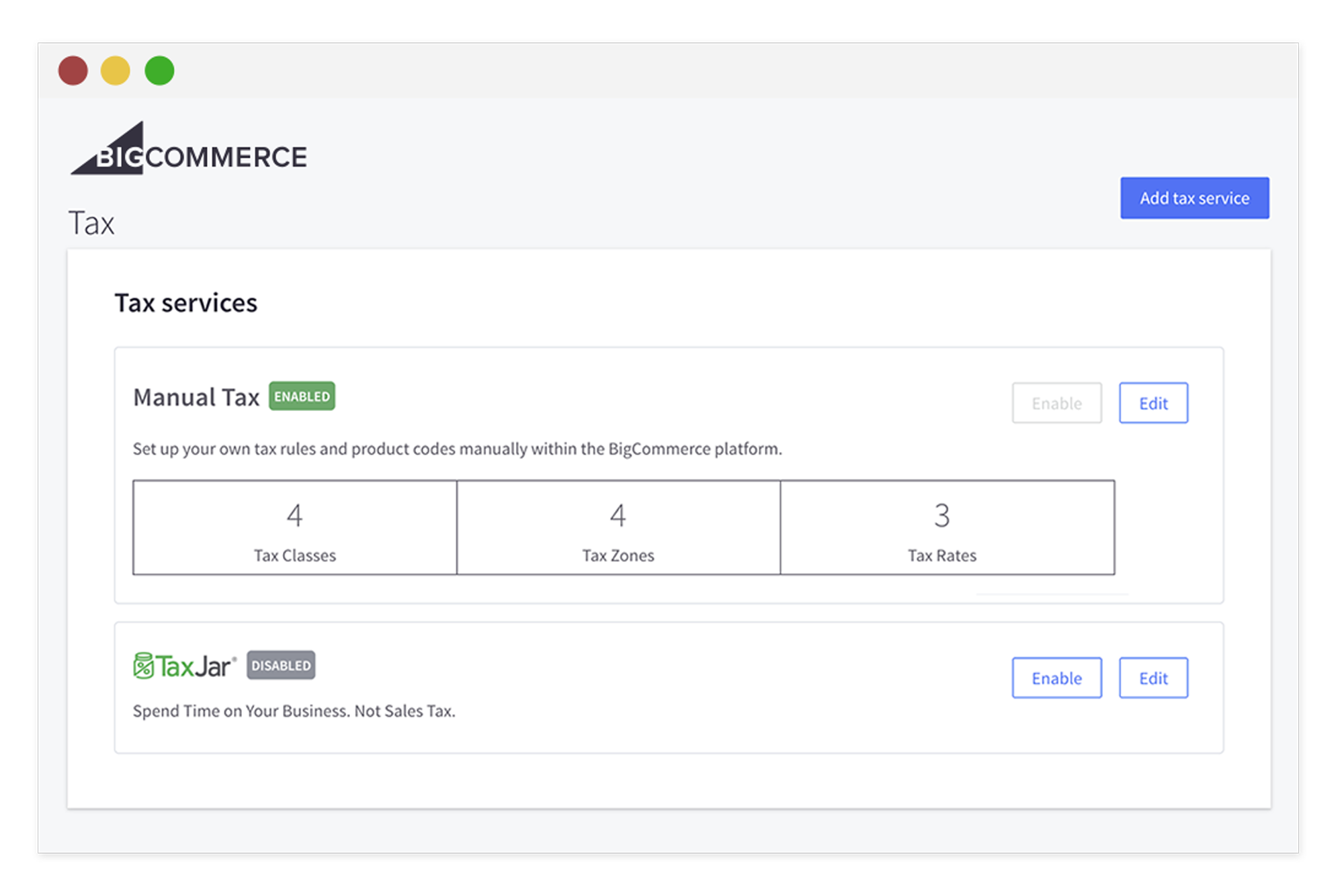 BigCommerce TaxJar Connection