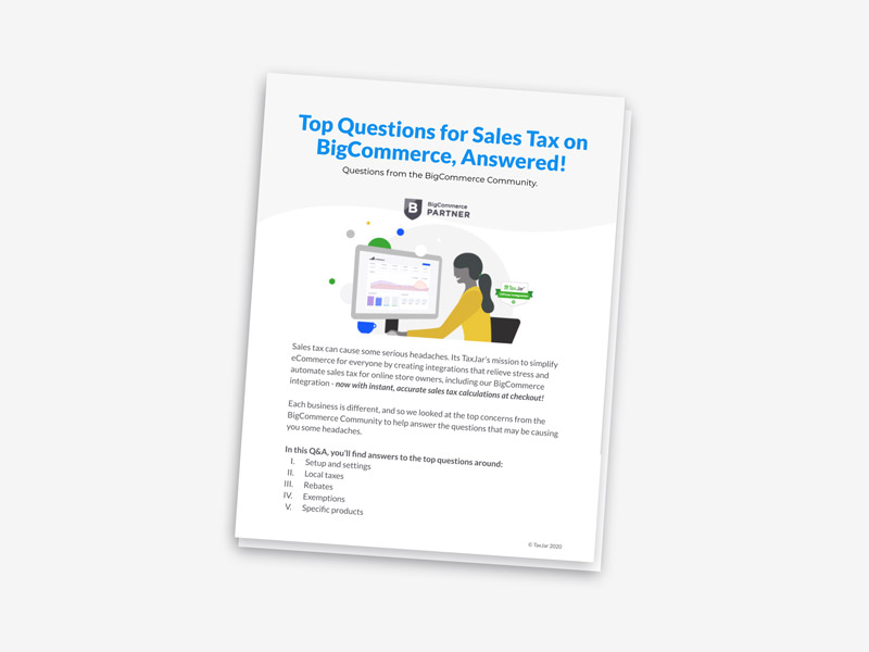 BigCommerce Sales Tax Questions Graphic